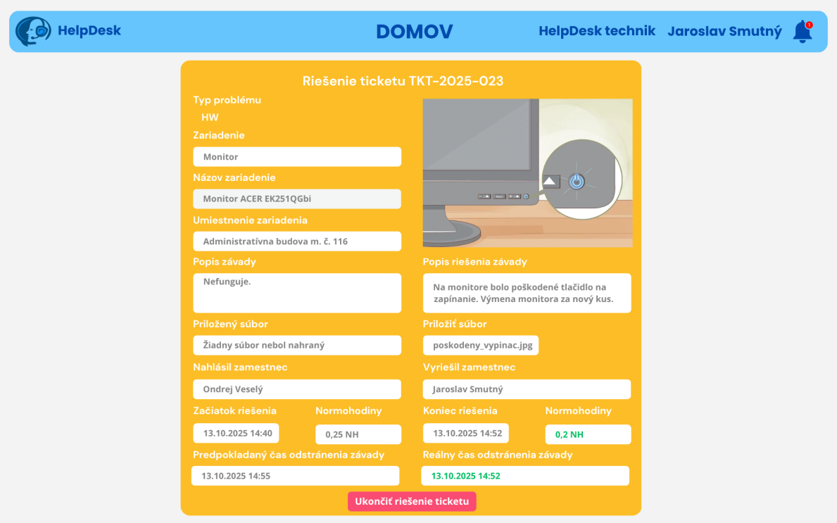 Riešenie ticketu
