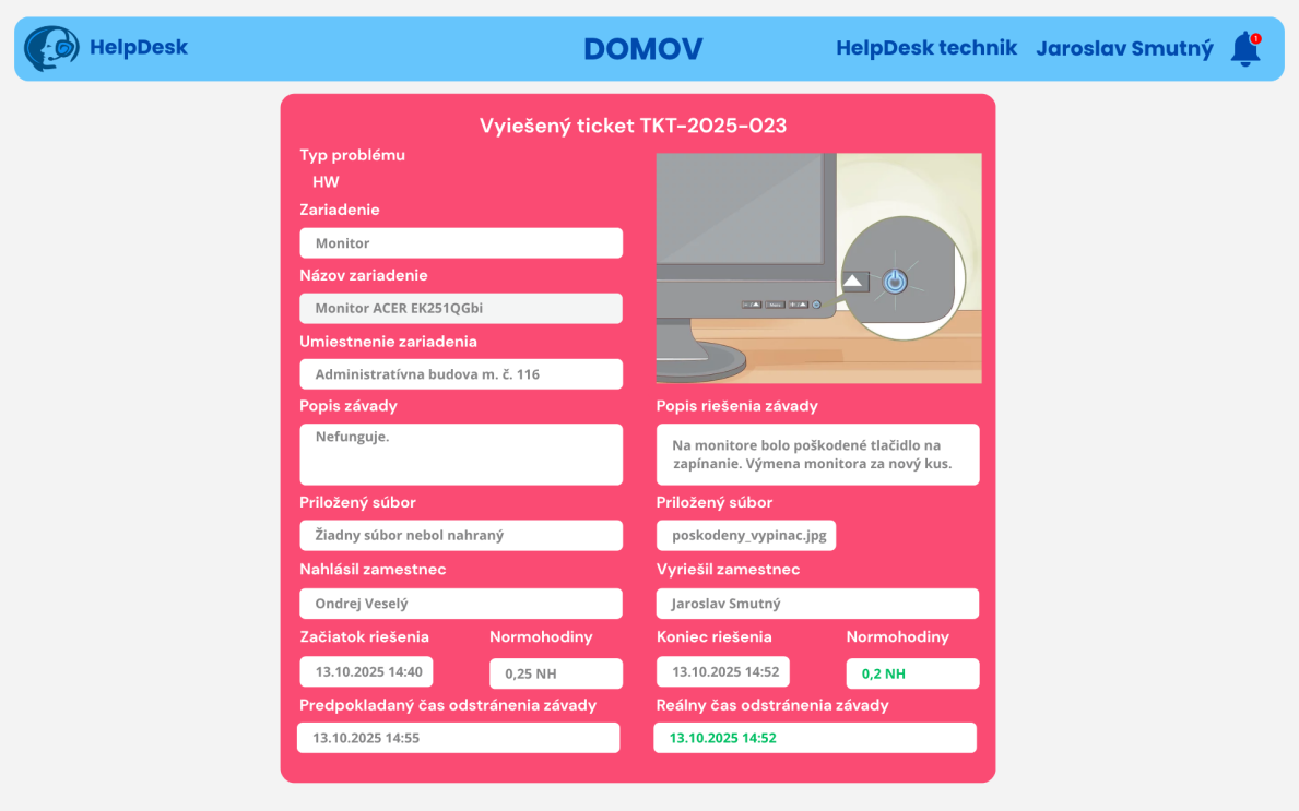 Vyriešený ticket
