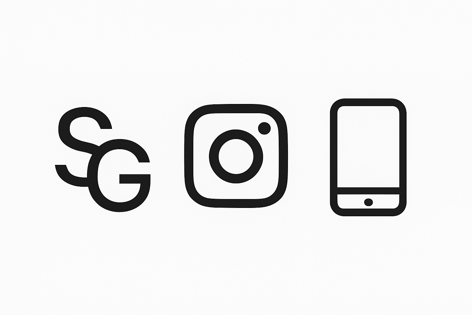 Kontaktné ikony (Logo, Instagram, Telefón)